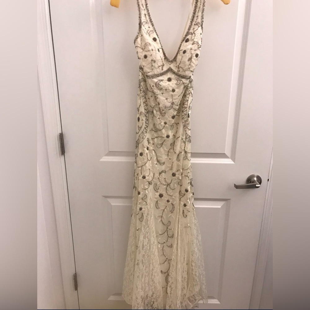Sue Wong beaded and lace gown